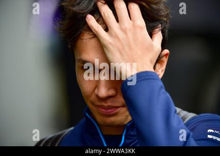 MELBOURNE, AUSTRALIA 25 February 2024. Pictured: 23 Alexander Albon (THA) Williams Racing in the paddock at the FIA Formula 1 Rolex Australian Grand Prix 2024 3rd round from 22nd to 24th March at the Albert Park Street Circuit, Melbourne, Australia. Credit: Karl Phillipson/Alamy Live News Stock Photo