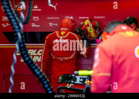 Melbourne, Australia, March 22, Carlos Sainz, from Spain competes for Ferrari. Practice, round 03 of the 2024 Formula 1 championship. Credit: Michael Potts/Alamy Live News Stock Photo