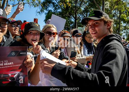 Melbourne, Australia, 23rd Mar 2024, Andrea Kimi Antonelli , attending the build up, round 03 of the 2024 Formula 1 championship. Credit: Michael Potts/Alamy Live News Stock Photo