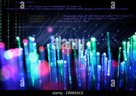 Optical fiber strands, circuit board and digital codes, multiple ...