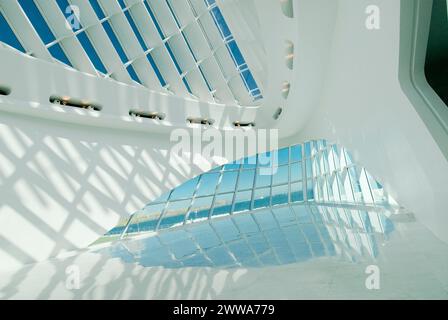 graceful interior of the Milwaukee Art Museum designed by Santiago Calatrava, a Spanish architect - Milwaukee, Wisconsin - USA Stock Photo