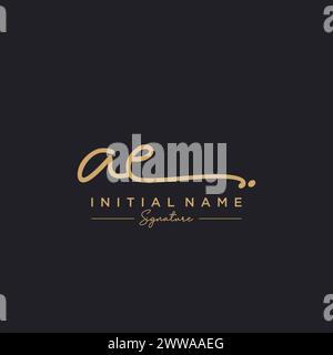 AE Signature Logo Template Vector Stock Vector