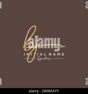 BJ Signature Logo Template Vector Stock Vector