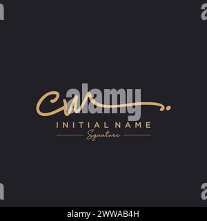 CW Signature Logo Template Vector Stock Vector