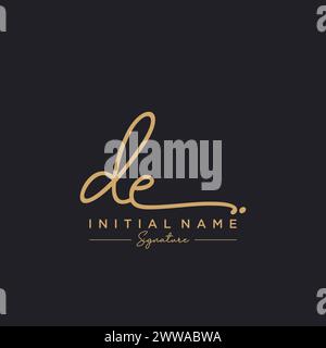 DE Signature Logo Template Vector Stock Vector