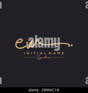 EW Signature Logo Template Vector Stock Vector