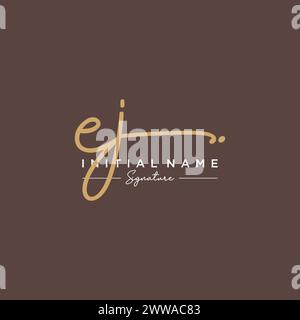 EJ Signature Logo Template Vector Stock Vector