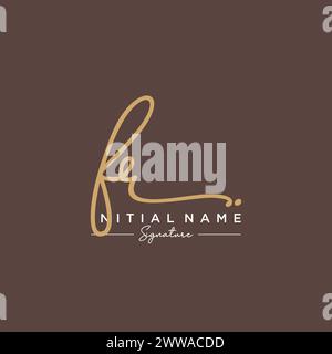FR Signature Logo Template Vector Stock Vector