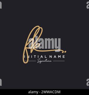 FK Signature Logo Template Vector Stock Vector