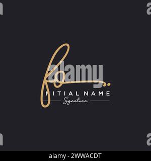 FO Signature Logo Template Vector Stock Vector