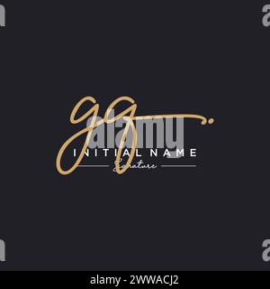 GQ Signature Logo Template Vector Stock Vector