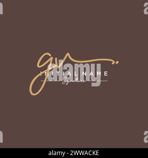 GV Signature Logo Template Vector Stock Vector