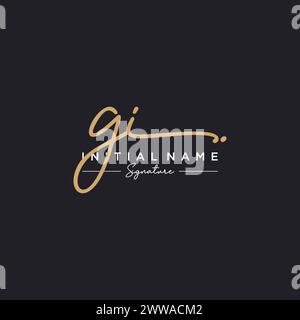 GI Signature Logo Template Vector Stock Vector