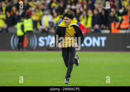 London, UK. 22nd Mar, 2024. London, England, March 22nd 2024: A pitch invader during the International friendly game between Spain and Colombia at the London Stadium in London, England (Alexander Canillas/SPP) Credit: SPP Sport Press Photo. /Alamy Live News Stock Photo