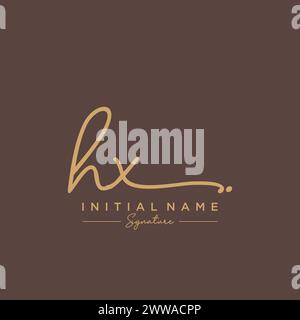 HX Signature Logo Template Vector Stock Vector