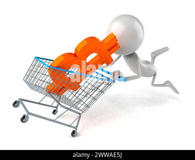 Shopping using bitcoin, conceptual illustration. Stock Photo