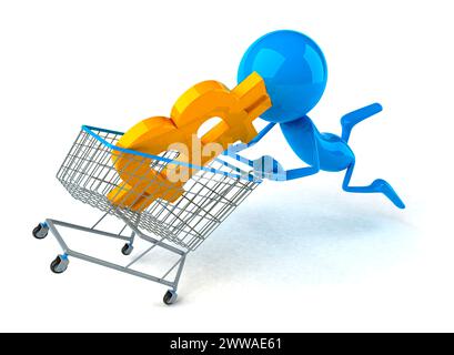 Shopping using bitcoin, conceptual illustration. Stock Photo