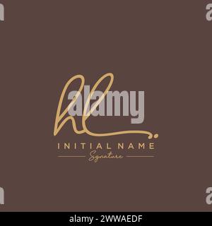 HL Signature Logo Template Vector Stock Vector