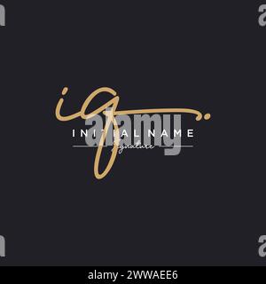 IQ Signature Logo Template Vector Stock Vector