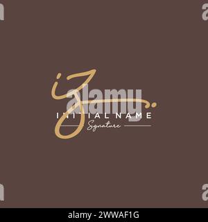IZ Signature Logo Template Vector Stock Vector