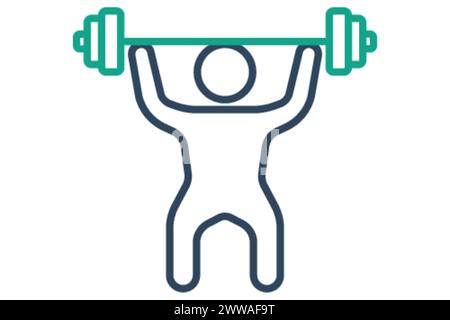 lifting barbell icon. icon related to sport, gym. line icon style. element illustration. Stock Vector
