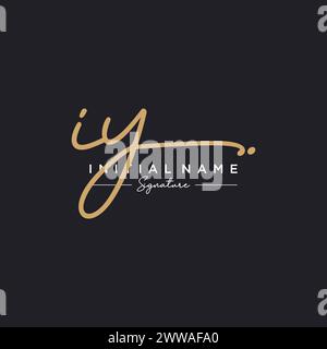 IY Signature Logo Template Vector Stock Vector