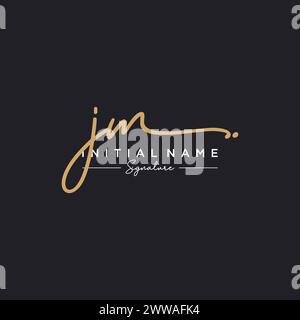 JM Letter Signature Logo Template elegant design logo. Hand drawn ...