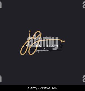 JG Signature Logo Template Vector Stock Vector