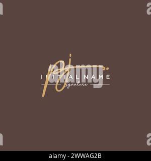 PJ Signature Logo Template Vector Stock Vector