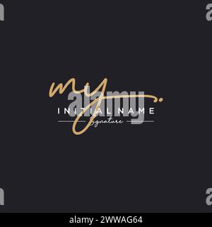 MY Signature Logo Template Vector Stock Vector