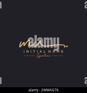 MU Signature Logo Template Vector Stock Vector