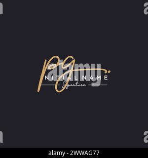 PG Signature Logo Template Vector Stock Vector