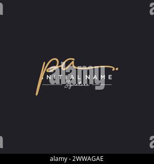 PA Signature Logo Template Vector Stock Vector