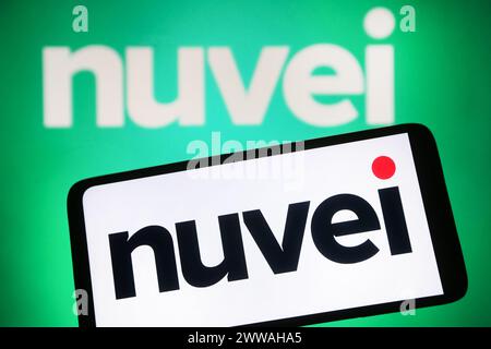 Kyiv, Ukraine. 22nd Mar, 2024. In this photo illustration, Nuvei Corporation logo is seen on a smartphone and a pc screen. Credit: SOPA Images Limited/Alamy Live News Stock Photo