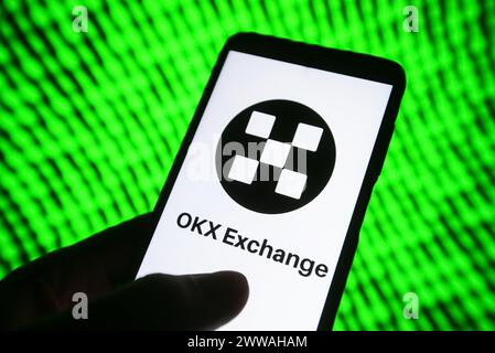 Kyiv, Ukraine. 22nd Mar, 2024. In this photo illustration, OKX Crypto Exchange logo is seen on a smartphone screen. Credit: SOPA Images Limited/Alamy Live News Stock Photo
