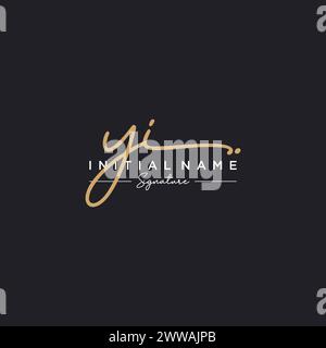 YI Signature Logo Template Vector Stock Vector