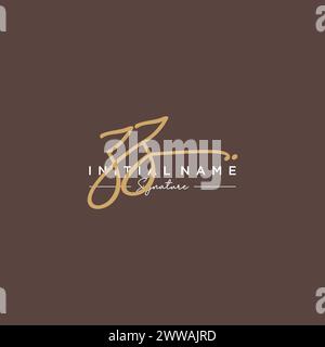 ZZ Signature Logo Template Vector Stock Vector