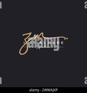 ZM Signature Logo Template Vector Stock Vector