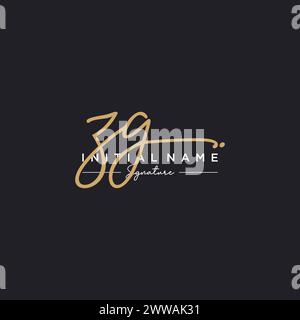 ZG Signature Logo Template Vector Stock Vector