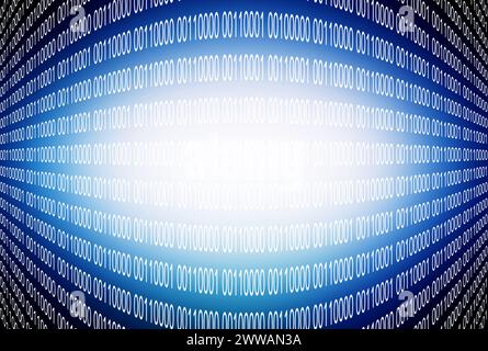 Matrix, coding and numbers for data with graphic for futuristic technology with dark background. Software, neon and text for programming, cyber and Stock Photo