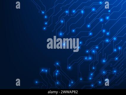 Circuit board technology background, The circuit board sends signals to the operation of electronic devices, with light. Vector illustration Stock Vector