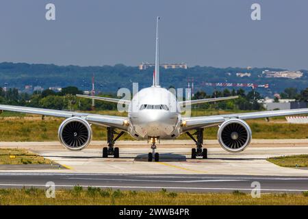 Paris, France - June 4, 2022: Air France Boeing 777-300ER airplane at Paris Orly Airport (ORY) in France. Stock Photo