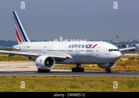 Paris, France - June 4, 2022: Air France Boeing 777-200ER airplane at Paris Orly Airport (ORY) in France. Stock Photo