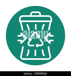Waste upcycle color flat icon. Zero waste lifestyle. Eco friendly. Pollution prevention symbol. Enviroment protection. Stock Vector