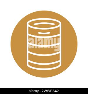 Barrel with beer black line icon. Pictogram for web page, mobile app, promo. Stock Vector
