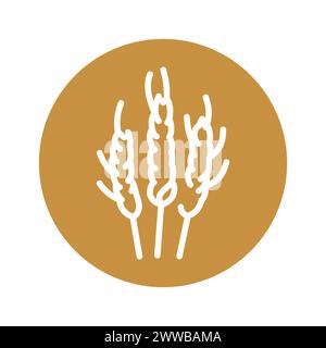 Wheat ears black line icon. Pictogram for web page, mobile app, promo. Stock Vector