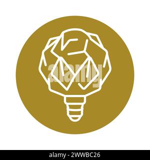 Light bulb crystal black line icon. Pictogram for web page, mobile app, promo. Stock Vector
