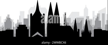 Cityscape skyline panorama of COLOGNE, GERMANY Stock Vector