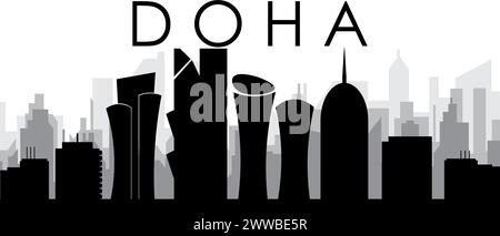 Cityscape skyline panorama of DOHA, QATAR Stock Vector