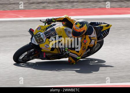 Barcelona, Spain. 22nd Mar, 2024. Andrea Iannone from Italy of Team Goeleven with Ducati Panigale V4r during the 2024 MOTUL FIM Superbike World Championship - Pirelli Catalunya Round at Circuit de Barcelona-Catalunya on March 22, 2024 in Barcelona, Spain Credit: DAX Images/Alamy Live News Stock Photo